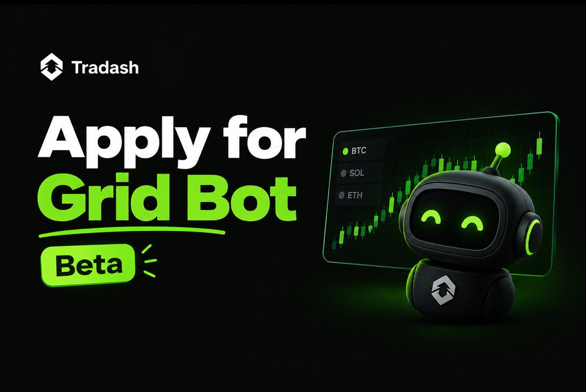 Tradashapp's tweet photo. Grid Bot Beta is live 🦅

Want to let Tradash trade for you?

Apply for the Grid Bot Beta directly in the app. Get approved, and start trading.

→ https://t.co/yIzEuRx1JP https://t.co/aWveQfPtlM