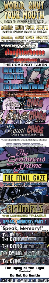 Lavender19K's tweet photo. Screenshotted issue titles from MTMTE/LL (S1-S2-S3-crossover)
Tbh I never really paid much attention to these titles before, but one day I found them pretty interesting both in terms of art style and meanings. They kinda look like posters when put together and it’s fun 😸 https://t.co/yvu8ab5d51