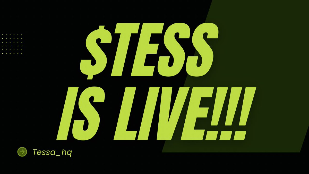 Tessa_Hq's tweet photo. The contract address and trade link are official Live. Use only these.

$TESS contract: 0x790BB7a96e78A3Fe7A4e7FE282B305545C6fe9E8 

Trade: https://t.co/V1j7kHA1Ud

Hold at least 1M $TESS to qualify for the next NFT airdrop. 

The snapshot wallet must hold that amount. Bought and transferred tokens both count. A wallet under that amount is not included.

fees generated by $TESS will also be invested back into the product and holders.

Do not use any other claim site, mirror, or contract.

NFT holders are included in the $TESS allocation. Further utility follows as the launchpad opens.
TESSA.
