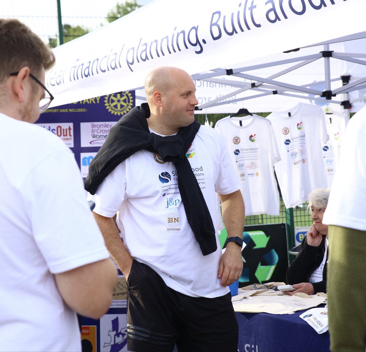 BromleyFCTrust's tweet photo. The walk is underway! 👏🚶‍♂️

A brilliant turnout as Silverwood Financial Solutions take on their Walk &amp; Talk fundraiser in support of our work with veterans and the Armed Forces community 🤍🖤

It’s not too late to donate 👇

https://t.co/aWJn3uI4hD
#WeAreBromley https://t.co/q09HknQFBj