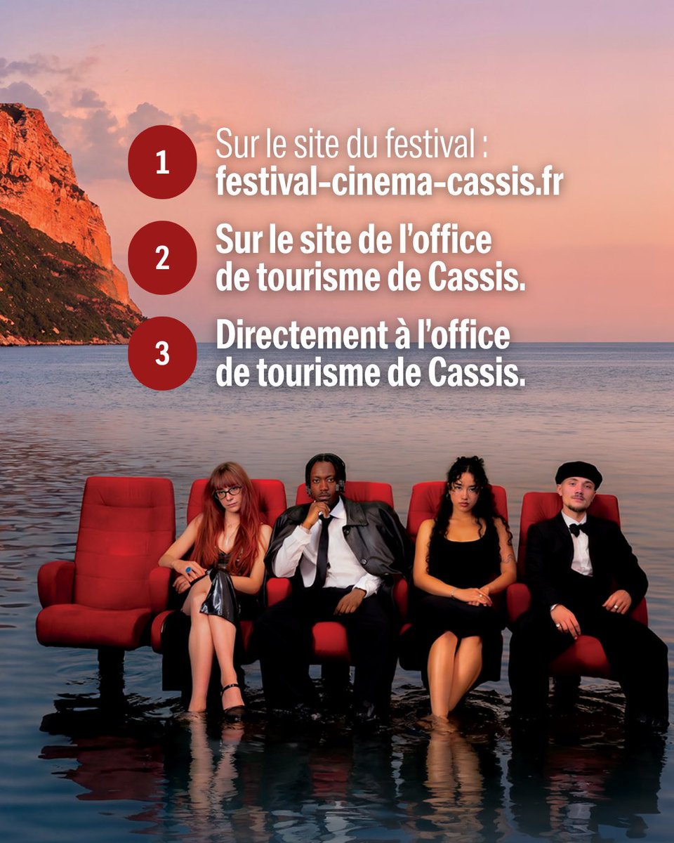 festivalcassis's tweet photo. 🎟️ Assistez au Festival du Cinéma Français de Cassis ! Réservez vos séances en toute simplicité 👇 #PlansSéquences 

1️⃣ Sur notre site : https://t.co/lcYW7aTqez 
2️⃣ Sur le site de l’office de tourisme de #cassis : https://t.co/9ZgSu3Ezs6 
3️⃣ Directement à l’office de tourisme https://t.co/rsimL2hBLf