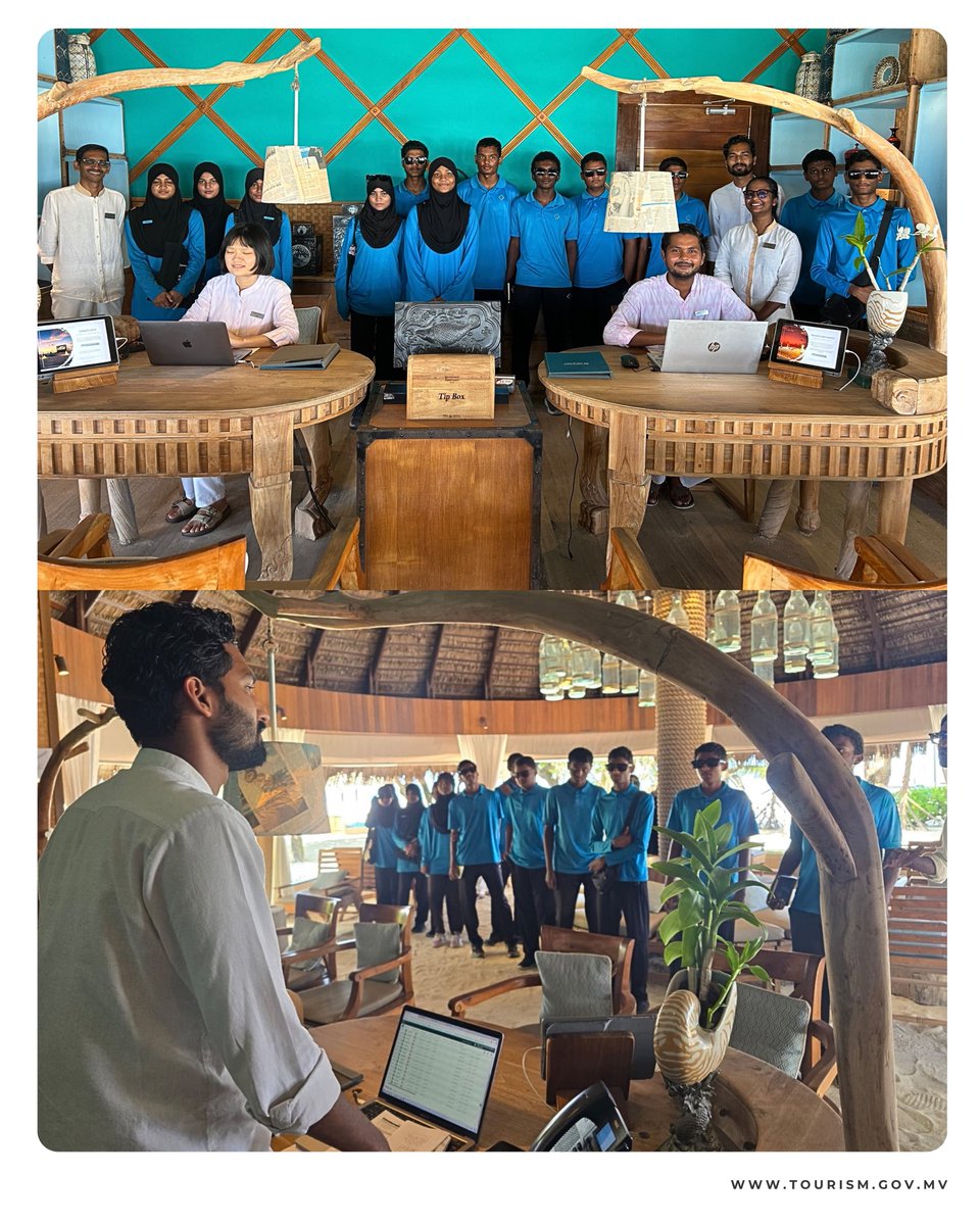 MoTmv's tweet photo. During an exciting trip to Constance Moofushi Maldives to celebrate World Tourism Day 2026, students from Kunburudhoo School gained firsthand insight into resort life. Exploring key areas of hospitality operations and engaging with resort professionals, students discovered the dedication, teamwork, and diverse career opportunities that make tourism one of the Maldives’ most vibrant industries.
#WorldTourismDay2026 #Resortexposuretrips2026