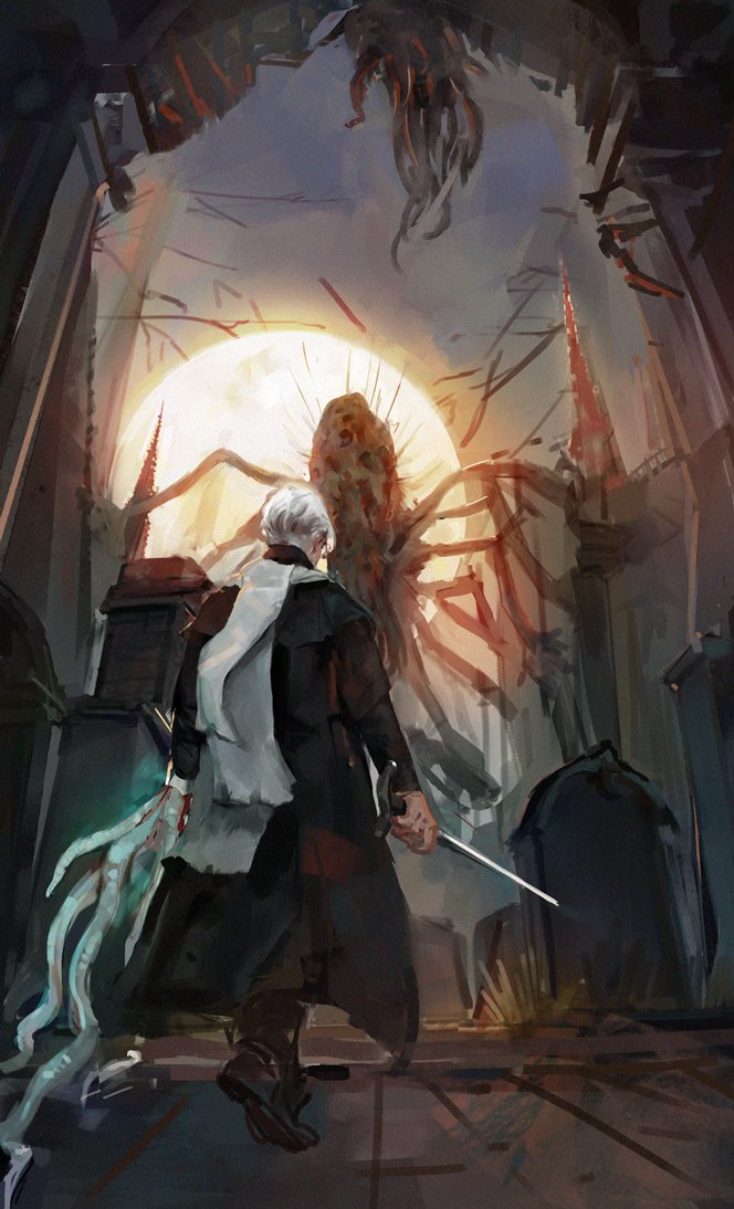 doncdesole's tweet photo. Lord, there are so many old bloodborne drawings of Percy I'd like to finish... #oc https://t.co/MSbfCQGkV3