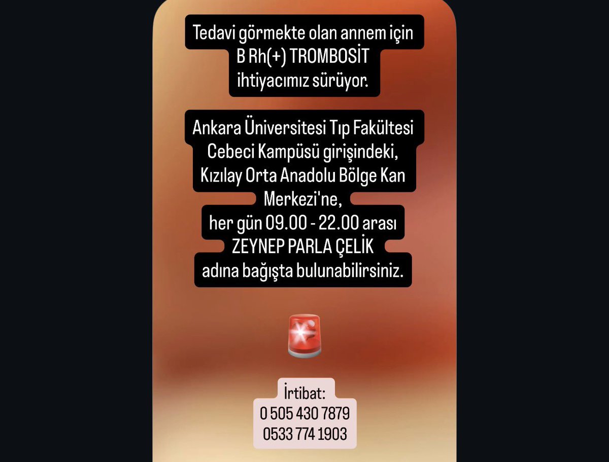 muratceliktv's tweet photo. Annemin tedavisi için B RH (+) TROMBOSİT ihtiyacımız devam ediyor.

Bugüne kadar destek veren herkese müteşekkiriz.
ZEYNEP PARLA ÇELİK adına bağışta bulunabilecekler için detaylar şöyle :

https://t.co/5CGYiSHFRP https://t.co/b586TtFncq