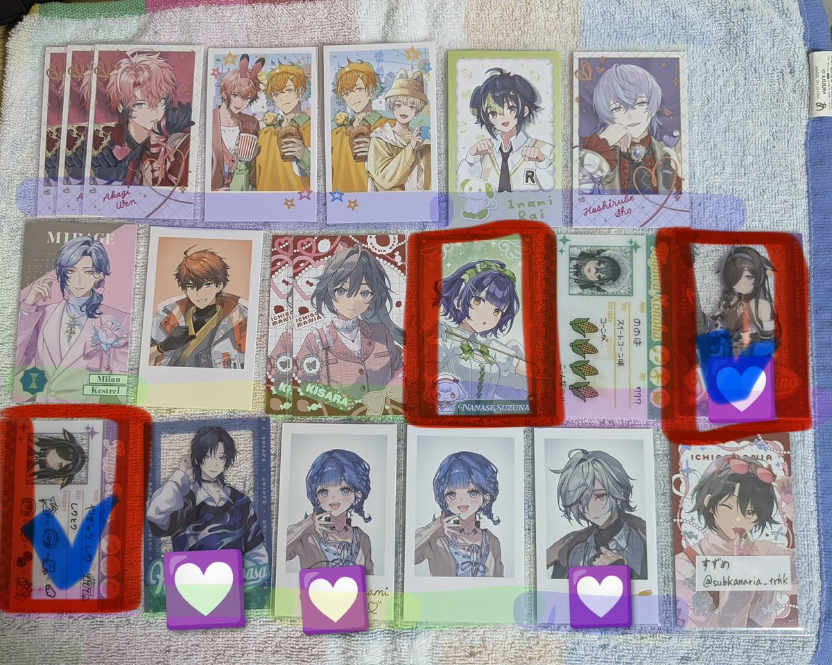 44_neru's tweet photo. @subkanaria_trhk こんにちは。
再度ご検討いただきましてありがとうございます。比率等に関しましてそちらで問題ないのですが、こちらの青チェックの2点のみ2枚目ノスタルジアのどなたかに変更していただくことは可能でしょうか？
何度も申し訳ございません。
ご検討よろしくお願いいたします。 https://t.co/kVrLH8NBY5