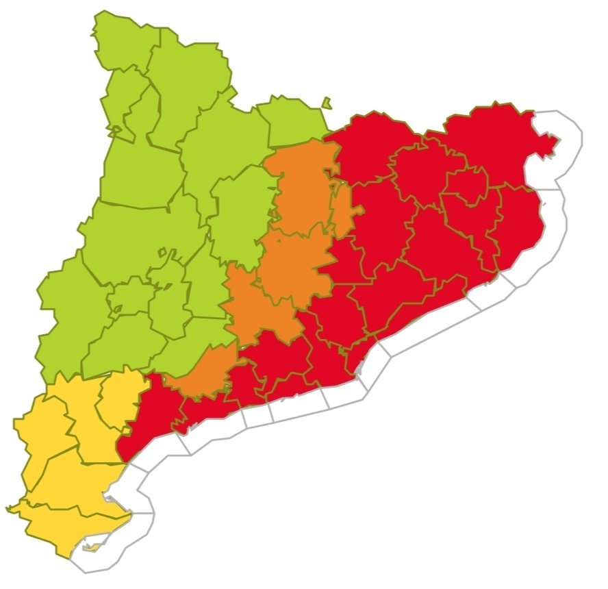 SeguimlaMeteo's tweet photo. Avisos vermells del Meteocat per demà en grau màxim (6/6) més que justificats davant la situació de grans aiguats. Molt atents a la previsió durant les immediates hores. https://t.co/0LdbDQtEzV
