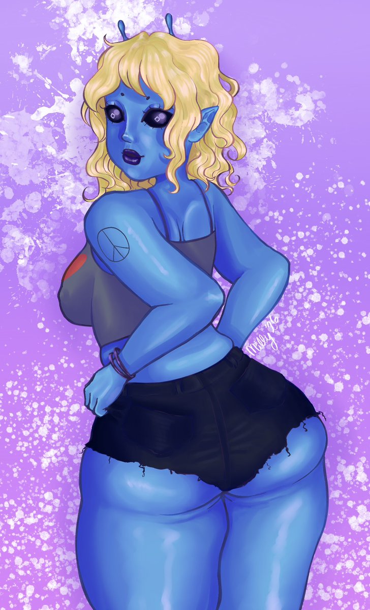 sillymillyx3's tweet photo. blue alien girl! comissioned by @onix_m_ng 
#art #alien #sfw https://t.co/PFwp4jvZ5F