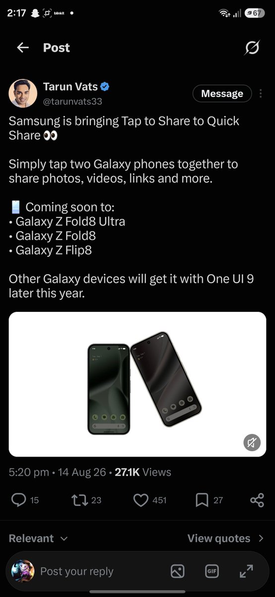Tejas_Chauhan01's tweet photo. @tarunvats33 Hey is this feature included in One Ui 9? https://t.co/4ygzFsM23C