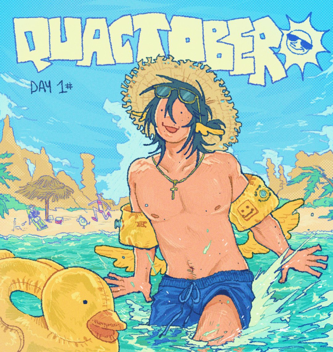 human0_feliz's tweet photo. When vas atrasado y así 
Día 1: vacaciones #Quacktober 

Honestamente se que no podré hacer todos los días así que me lo tomo chill y a mi tiempo 🌊😝 https://t.co/1ExJckTfti