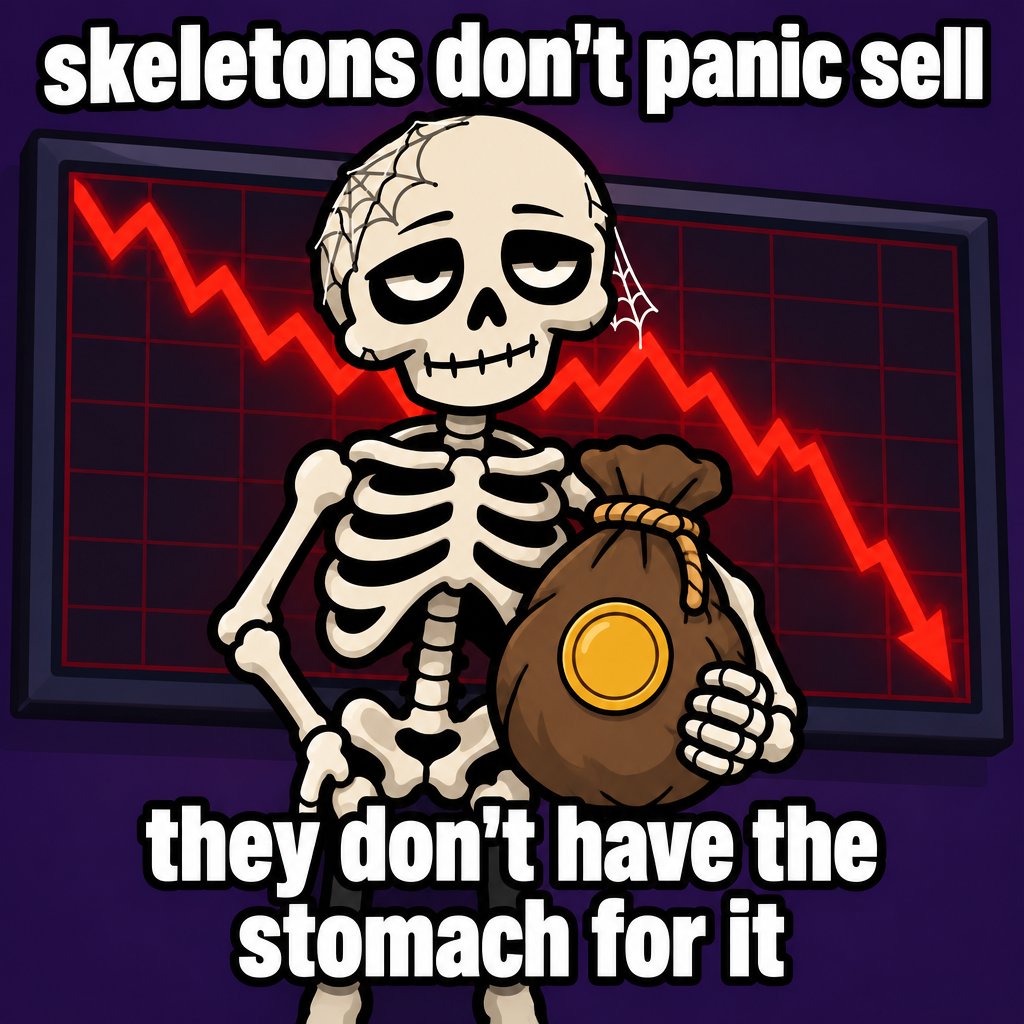 bagbonescoin's tweet photo. skeletons don't panic sell. https://t.co/2FdnnX7uu1
