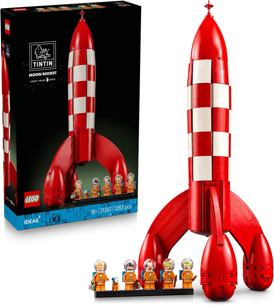 DandumontP's tweet photo. La fusée de Tintin en LEGO en promo à 130 € au lieu de 160 € https://t.co/zI093Qyj8e (avec son Milou sans casque) https://t.co/muzgPYEEPa