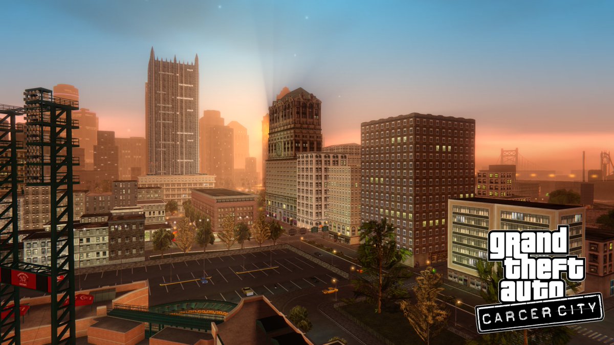 DeadpoolMKD19's tweet photo. Carcer City in my mod is based on multiple Rust Belt cities, not a single one specifically.
The Downtown is mainly based on Downtown Detroit.
The Riverside area is based mainly on Cleveland.
Darkwoods has heavy influence from Philly.
There are some influences from Pittsburgh too. https://t.co/JcqbddCEoA