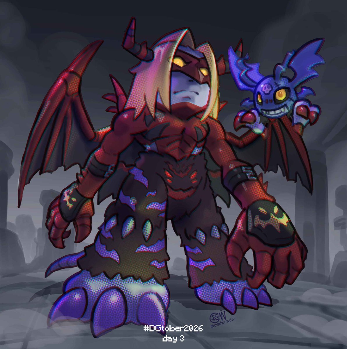 cwdwcwdw's tweet photo. #03 Demidevimon &amp; Venommyotismon
#DGtober2026 
#Digimon 
#デジモン https://t.co/aQZmamm3zy