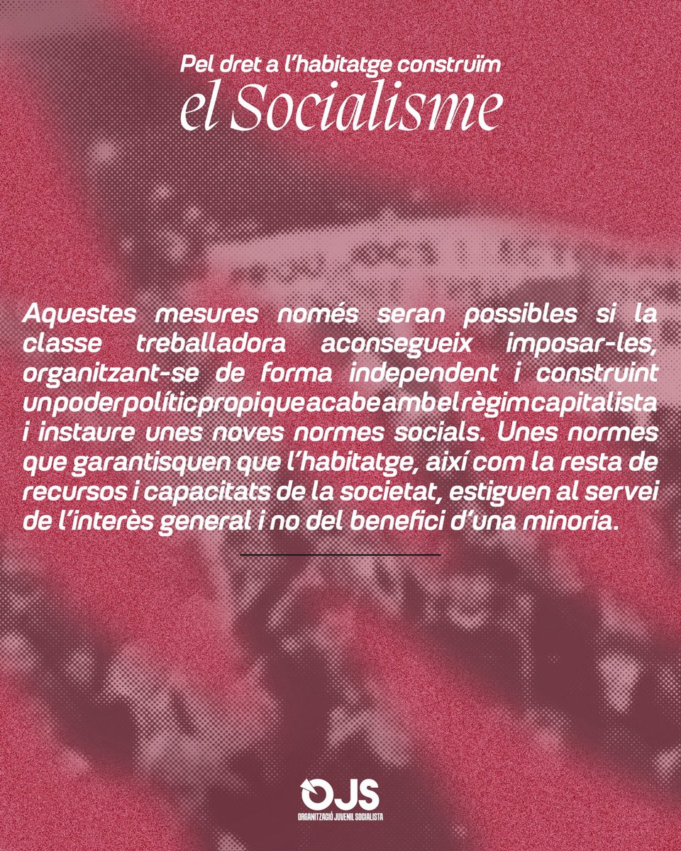 OJS_PV's tweet photo. 🔴 La crisi de l’habitatge ens ofega i cap actor parlamentari és capaç d’oferir solucions reals.

És imprescindible que la joventut treballadora aportem un programa propi.

Contra el rendisme construïm el socialisme. https://t.co/Yf7wWZ2zeF