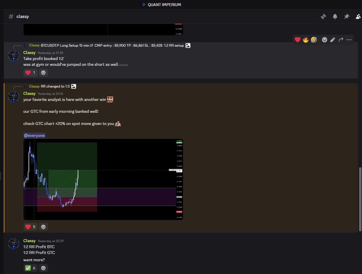 winnersoncrypto's tweet photo. Yesterday in the QI analyst channel
bitcoin:native  1:2 ✅
ethereum:0xde30da39c46104798bb5aa3fe8b9e0e1f348163f  1:2 ✅

Calls posted live with entry, SL and TP, so you see it before the move, not after.

Join and watch it run  #cryptotraders https://t.co/QlSWtOmuIU