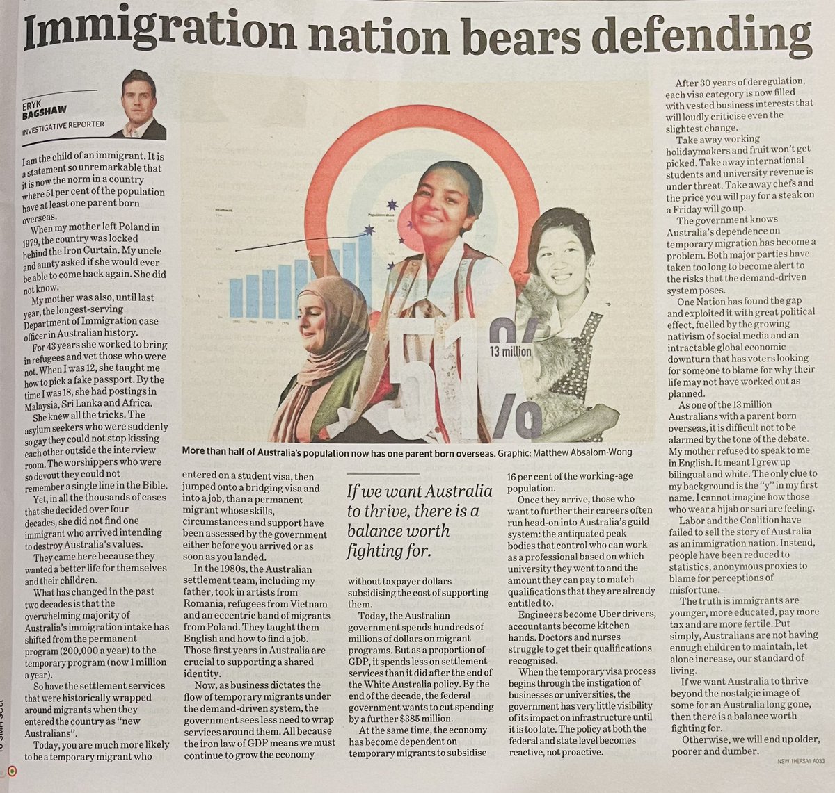 PhilipThalis's tweet photo. We need more articles in defence of immigration massive, positive contribution to Aust
A contribution that will become all the more essential over this &amp; coming decades.
Our prosperity, diversity, hopefully tolerance &amp; humanity all boosted by people settling here.
Reject racism https://t.co/3SEMSghlFn