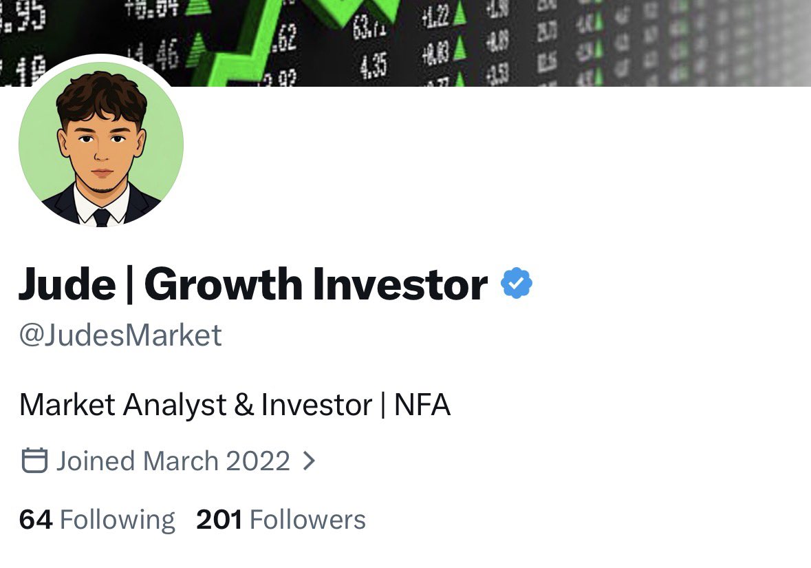 JudesMarket's tweet photo. 200 followers! 🥳

Thank you all very much for being a part of this community and following along.

We will only continue to grow from here. 

I am always researching new stocks to share with you guys, I don’t share 20 a day like some people on here. I share a few each month, that I really believe in.

Thanks for sticking around, we are 200 strong now.