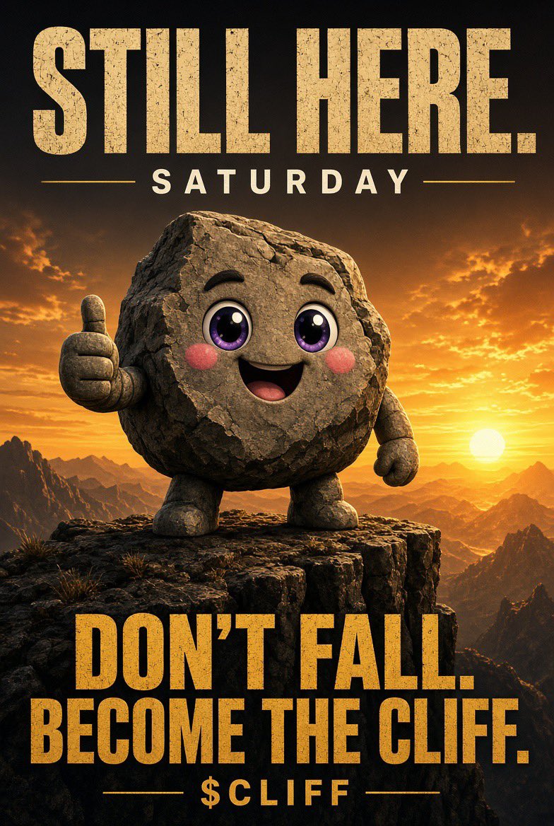 Cliff_XL's tweet photo. Still here. We keep showing up everyday.
$CLIFF doesn’t need a new story. Same edge.
CA: 2zsBiuL9TWskChGfBYLLjzyyRNdwN5eK84dzraz2pump TG: https://t.co/s3FtReqUXP
Don’t fall. Become the CLIFF 🛘🏔️
#Memecoin #CryptoBullRun #Pumpfun #Solana https://t.co/M3GYO98M1P