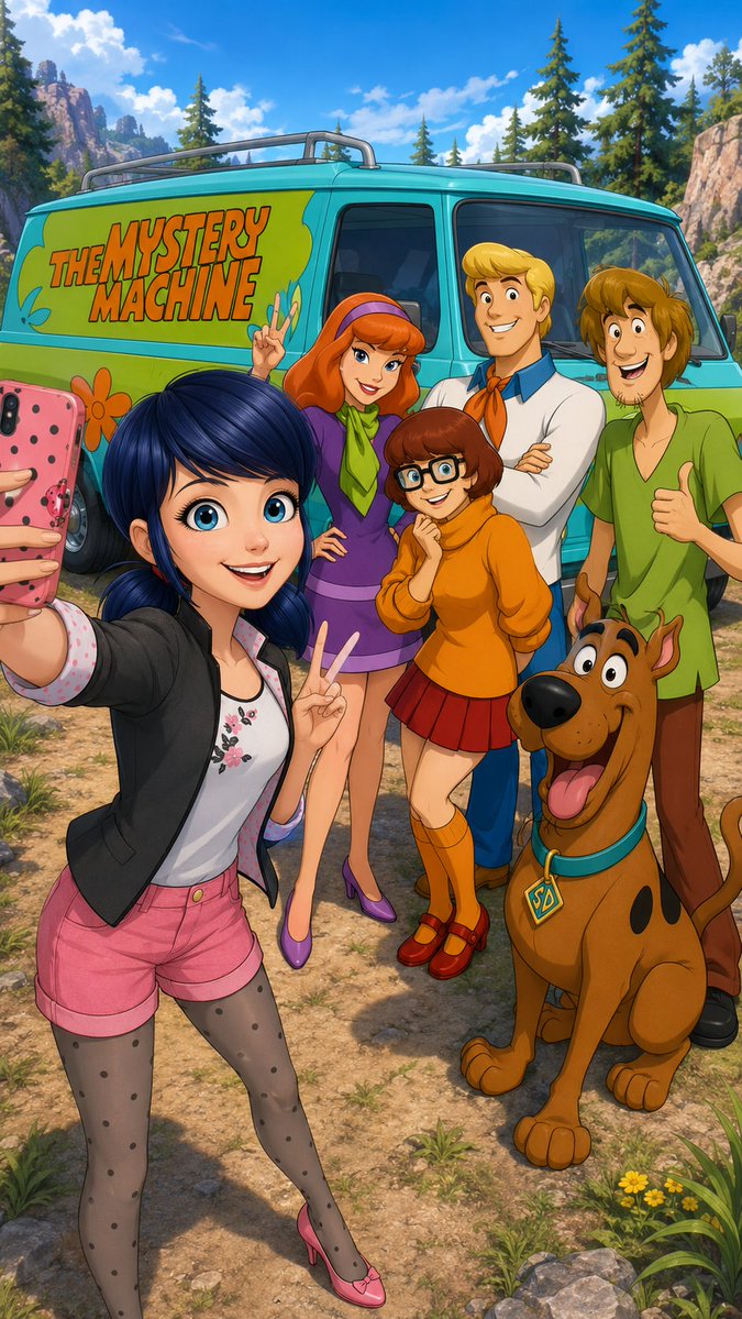 Emmawatson34552's tweet photo. #marinettedupaincheng #miraculousladybug #daphneblake
#shaggy #fredjones #velma #scoobydoo
Marinette with the scooby doo gang https://t.co/ldIdTxJcUQ