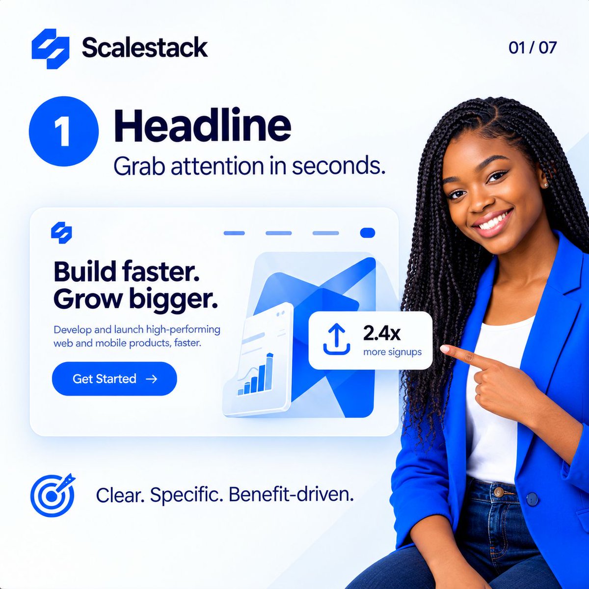 ScaleStack0's tweet photo. Your landing page has seconds to convert attention into action.
Audit these 7 key areas:
→ Headline → Proof → Offer → Friction → Mobile → CTA → Journey
Better landing pages. More customers. 🚀
#LandingPage #CRO #DigitalMarketing https://t.co/rIwbCYmph2