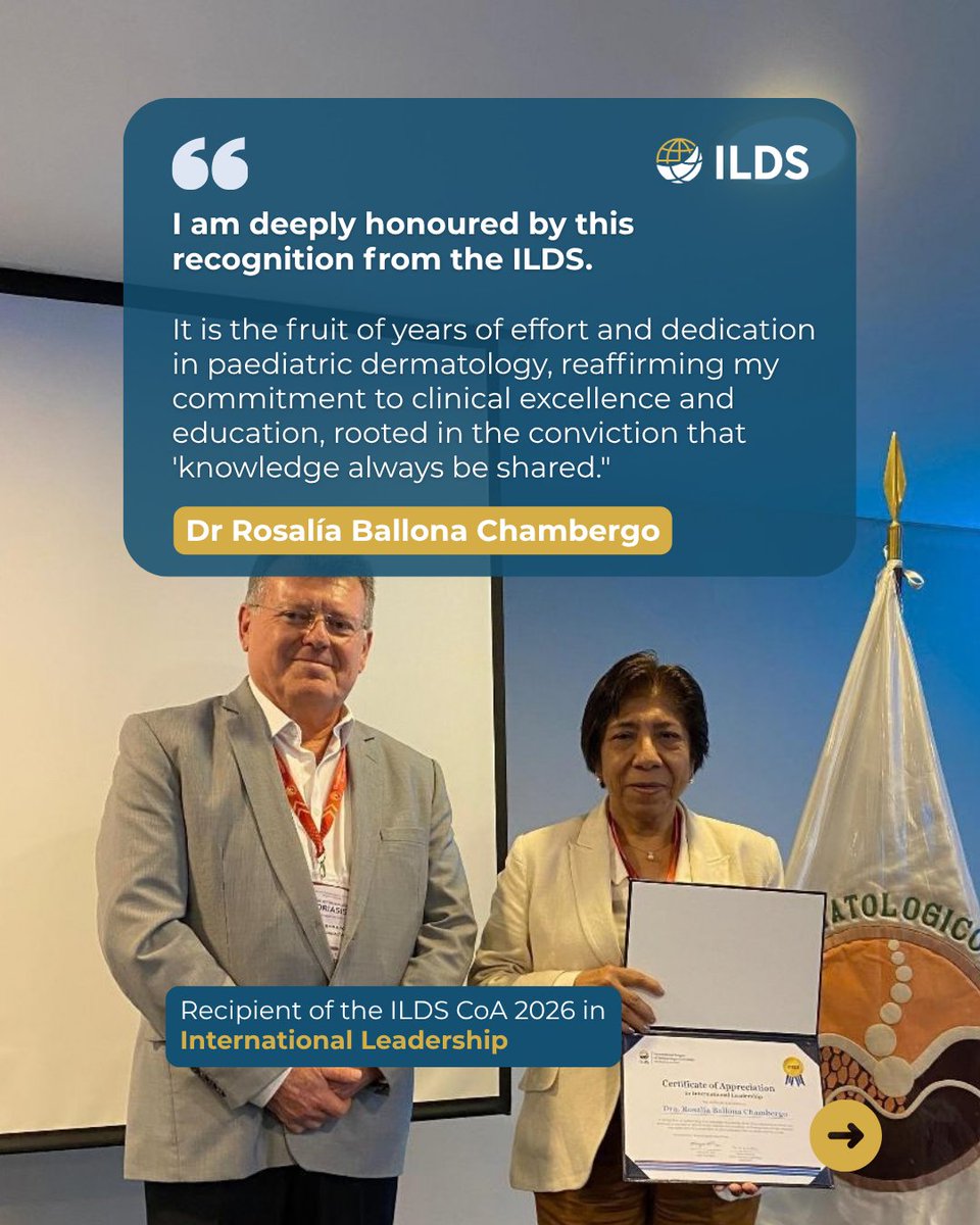 ILDSDerm's tweet photo. 🌍 Recently presented with an ILDS Certificate of Appreciation, three recipients reflect on what this recognition means to them and the communities they serve.

Nominations for the 2027 ILDS Certificate of Appreciation are now open - Deadline: 31 October 2026, 23:59 GMT https://t.co/mwpfmt5Zbb