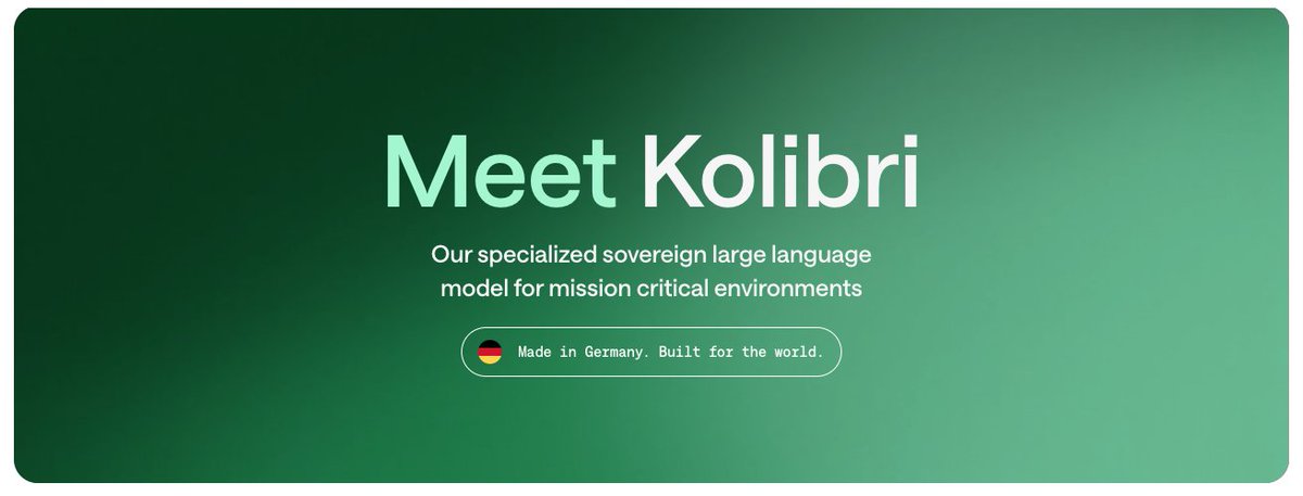 MichaelLHofmann's tweet photo. Today we launched Kolibri. On German National Day. 
A new LLM https://t.co/wfAmMTo7IF from Aleph Alpha available under Apache 2.0. 

Its been an intense few months across pre and post training to make this real. Look forward to getting adoption and feedback! https://t.co/eaq5qmkMnJ