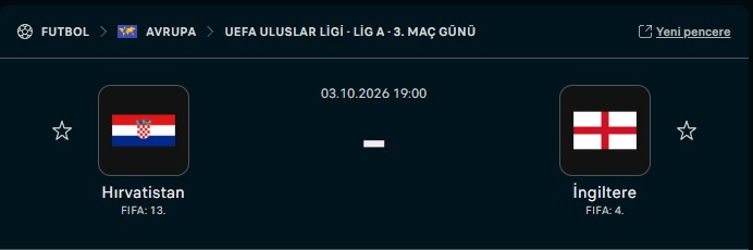 keyifcibey37's tweet photo. Hırvatistan - İngiltere

2.5 Üst #1.51
İngiltere 1.5 Üst #1.60 https://t.co/LZRaIELyzU
