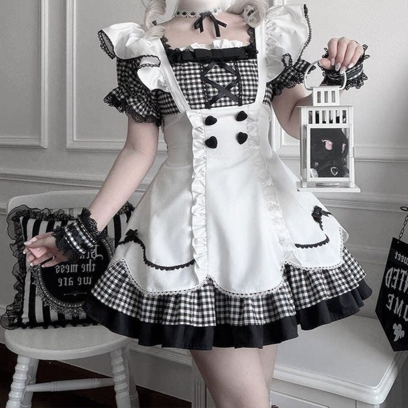 Maidens_Reve's tweet photo. 💕Maiden's Rêve プレゼントキャンペーン°˖✧
🎁ハートボタンギンガムメイド服セットアップ🎁　💗アイテム詳細はリプ欄へ💗

🎀参加条件🎀
@Maidens_Reveをフォロー＆リポスト
締切：11/3
❣希望サイズ・カラーをコメント／
引用リポストで当選率UP❣ https://t.co/GpnUfaJJUX