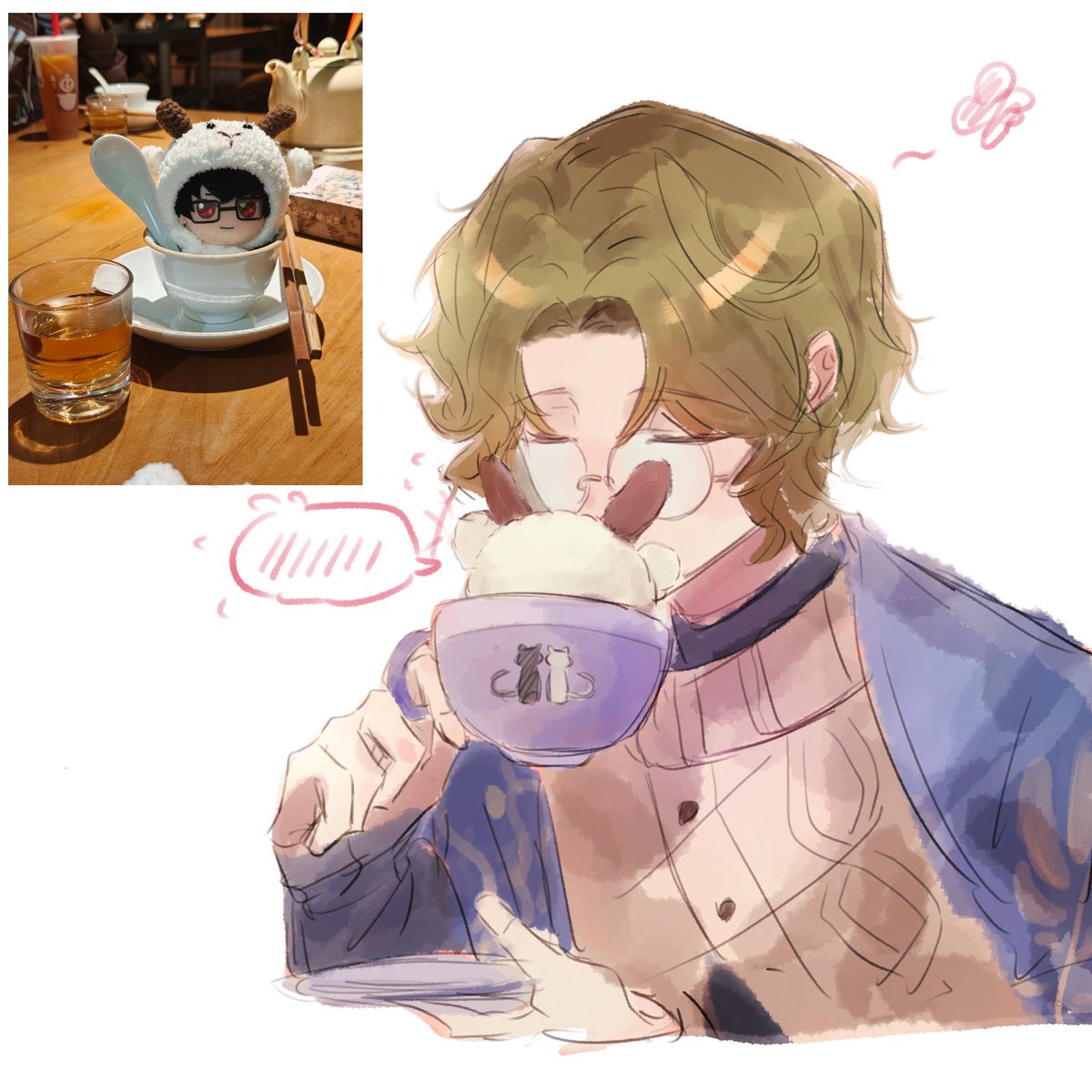 Fallenekoi233's tweet photo. 羊猫 
#レノファウ #元主从 https://t.co/sFzGtjzarW