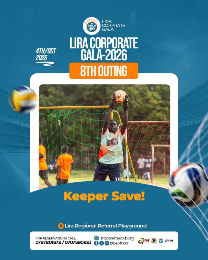 Brian__Skid's tweet photo. Lira Corporate Gala 2026 β 8th Outing, Big saves, bigger vibes! Corporate football is back
β½ 4th October 2026
π Lira Regional Referral Playground
Prepare to witness skills and classic moves
#LiraCorporateGala
#8thOuting https://t.co/vvbKod3rGn