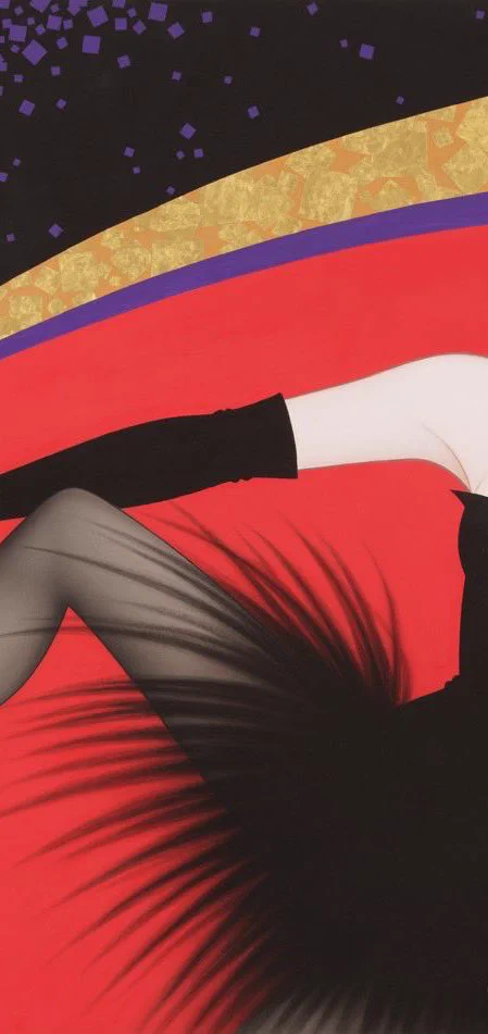 鶴田一郎 アールデコの女  額入り 鶴田一郎 アールデコの女 額入り 希少品】鶴田一郎 ヒロイン 絵画 日本