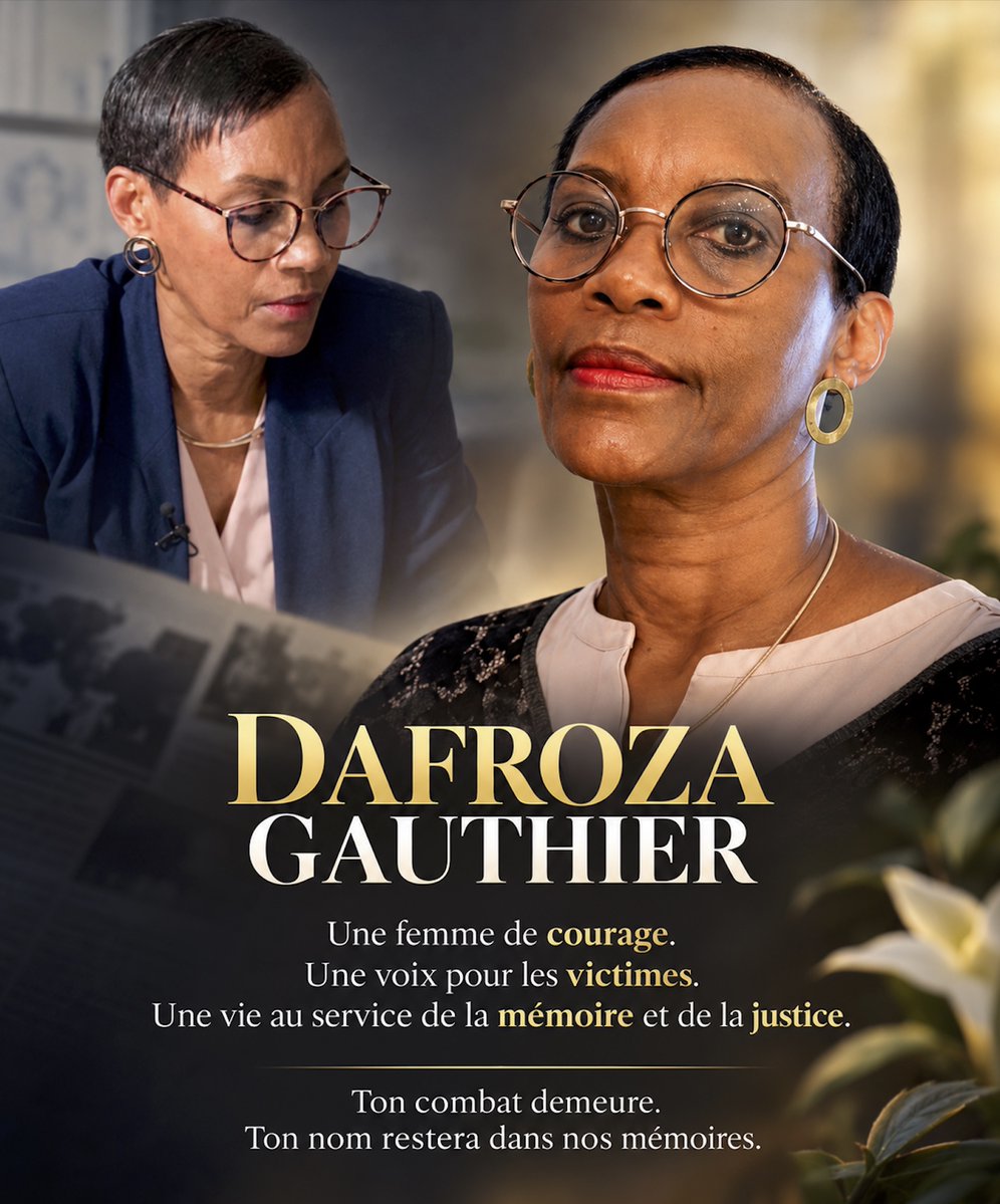NshimyimanaEmma's tweet photo. Dafroza, tu pars debout

Dafroza, tu pars,
Mais tu pars debout.
Tu pars forte,
Tu pars digne,
Tu pars sans tache.

Tu pars en héroïne,
Après avoir consacré ta vie
À combattre le mal,
À défendre la vérité,
À réclamer justice pour ceux
À qui on avait arraché la vie.

Les génocidaires te haïssaient,
Parce que tu refusais le silence.
Ils te craignaient,
Parce que tu portais la vérité.
Ils auraient voulu te faire taire,
Mais ils n'ont jamais pu éteindre ta voix.

Tu as cherché les criminels,
Tu as poursuivi les fugitifs,
Tu as contribué à en conduire plusieurs devant la justice.
Non par vengeance,
Mais pour que la vérité triomphe,
Pour que les victimes retrouvent leur dignité,
Et pour que l'impunité ne gagne jamais.

Pour nous, rescapés du génocide contre les Tutsi,
Tu étais plus qu'une combattante.
Tu étais une voix.
Tu étais une force.
Tu étais une amie de la justice.
Tu étais une amie du Rwanda.

Aujourd'hui, Dafroza, tu pars.
Mais ton combat ne part pas avec toi.
Ton courage reste.
Ta voix reste.
Ton œuvre reste.
Ton nom reste dans nos mémoires.

Nous nous souviendrons de toi.
Nous parlerons de toi.
Nous raconterons ton combat
À ceux qui viendront après nous.

Dafroza,
Tu as fait ta part.
Tu l'as faite avec courage.
Tu l'as faite avec dignité.

Repose en paix.

Et que ceux qui restent
N'oublient jamais
Ce pour quoi tu t'es battue.