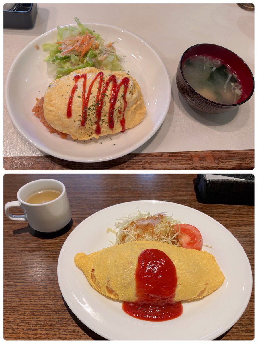 5mori2's tweet photo. 喫茶店のナポリタンやオムライスが無性に食べたくなる時があります🍝

昔ながらの喫茶店はお椀のお味噌汁が付く😆
(福神漬け付きは両方取りのオムナポリタン) https://t.co/VrBMrl0Ck8