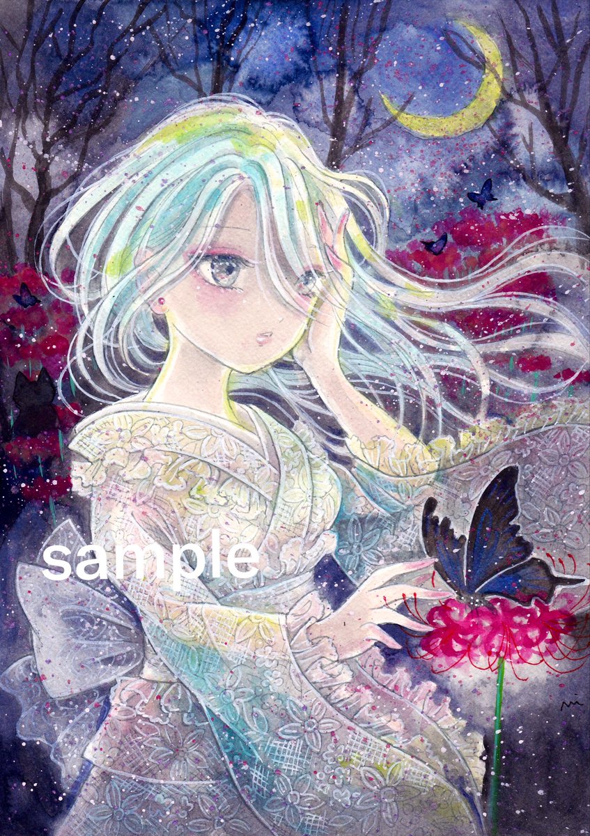 amazones55's tweet photo. 水彩画 神無月の夜に　手描きイラスト A4 オリジナル　創作 https://t.co/Noaa7wM83w https://t.co/tpPfgd9Rfu
