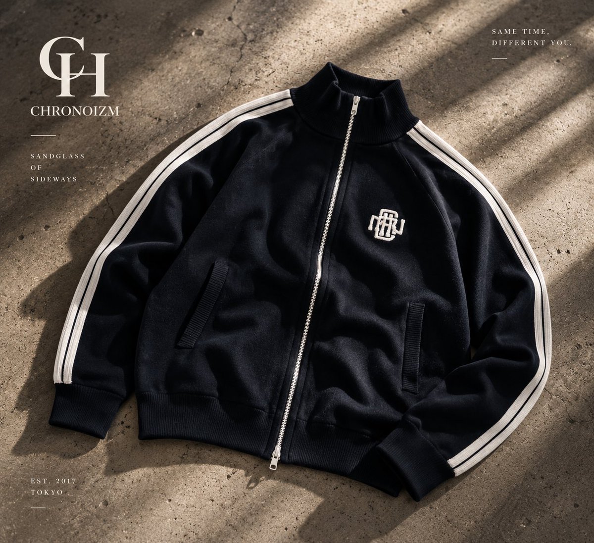 CHRONOIZM_JAPAN's tweet photo. 【2026 Autumn collection】

◽️KNIT TRACK JACKET/BLACK
↪︎¥22,800

https://t.co/cyr9vSW7a6 https://t.co/fsmJgTN00r