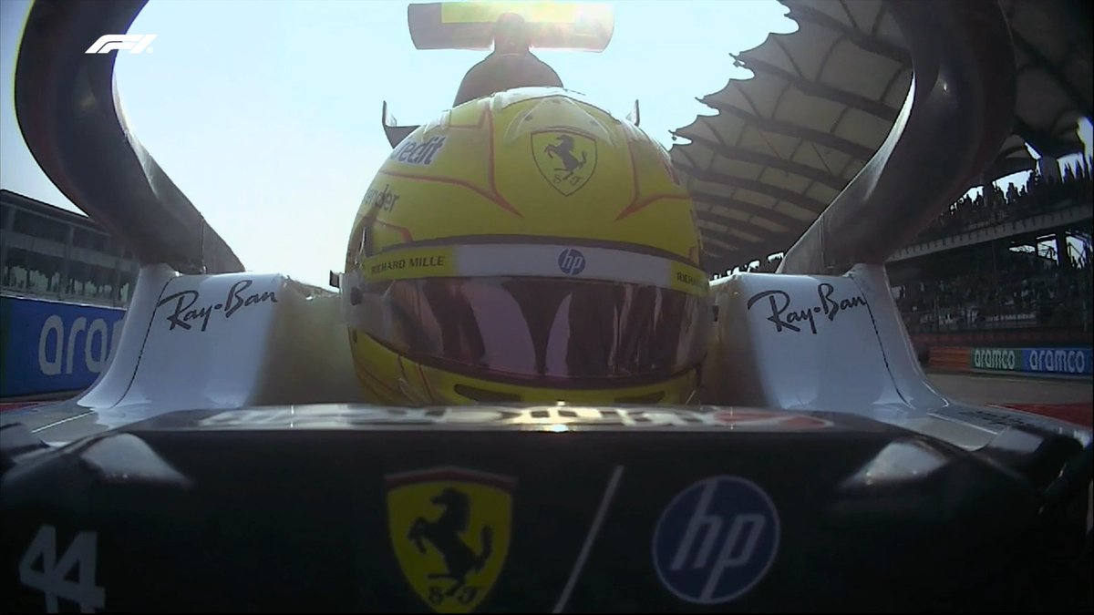 F1's tweet photo. 📻 FERRARI TEAM RADIO 📻

Lewis: Where are we?”
Carlo: “P2”
Lewis: “Let’s go, guys!!”

Brilliant effort from Hamilton 💪

#F1 #BahrainGP https://t.co/LiVddeTap7