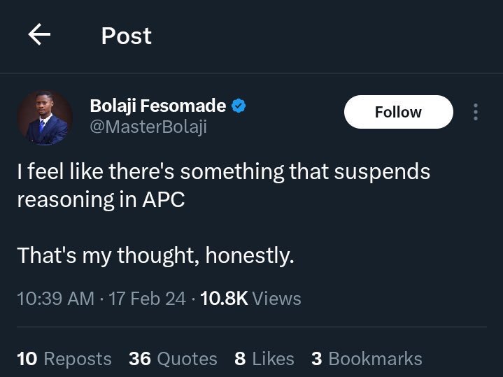 HumphreyObiora's tweet photo. @MasterBolaji You know your sense has gone into perpetual hibernation right https://t.co/ufkLMqfIcc