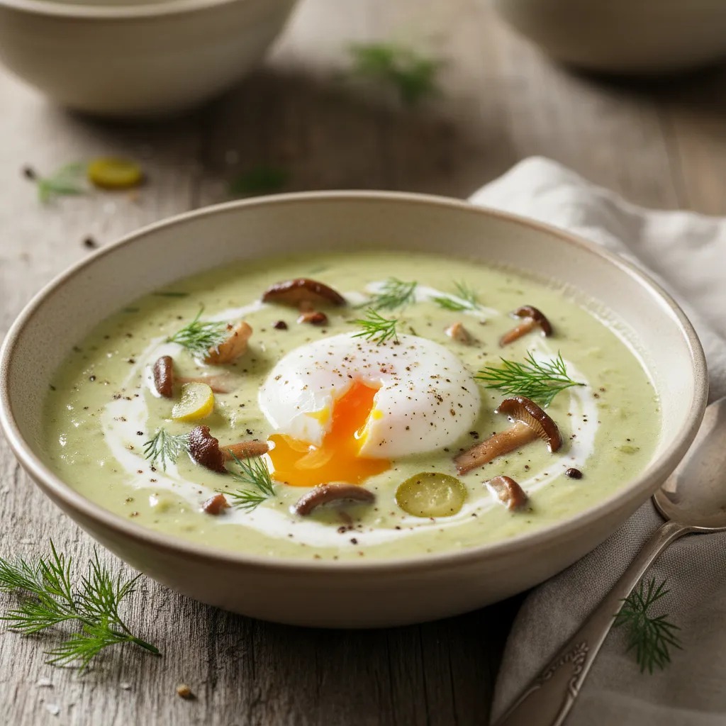 nooem2xx's tweet photo. Creamy Kulajda soup with mushrooms and a poached egg

Kulajda is a jewel of Czech cuisine: a thick, aromatic soup from the Šumava region. Its signature flavor combines earthy wild mushrooms with creamy dill and a poached egg. Ready in 60 minutes https://t.co/XhchFAM78d