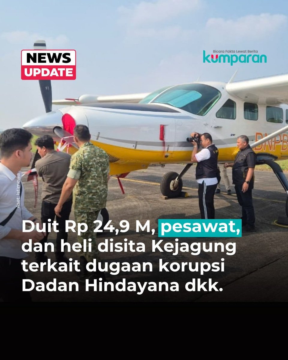DS_yantie's tweet photo. GILA, UANG MBG BUAT BELI PESAWAT DAN  HELIKOPTER. 

Kejagung sita Rp24,9 Miliar, pesawat, dan heli terkait korupsi Dadan Hindayana dkk.
Rinciannya bikin muntah,
. Pesawat Textron Aviation
. Helikopter Bell 505
. Uang tunai Rp24,97 Miliar
. Lexus LM500 2025, BYD, Hino

Bayangkan, Anak2 butuh makan bergizi, tapi sama koruptor anggaran nya malah buat pesawat dan helikopter 🤦🏼‍♀️
Paling bener hukuman yang adil buat masyarakat Indonesia ya Miskinkan koruptor.