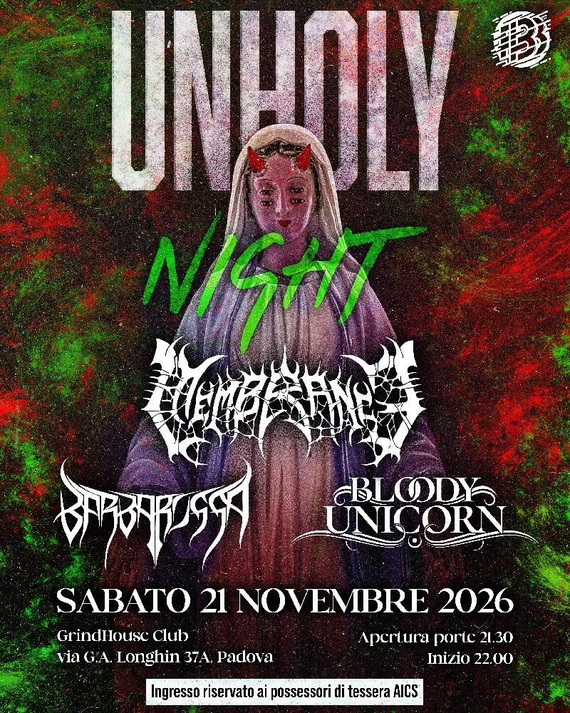 METALWAVEItaly's tweet photo. UNHOLY NIGHT: un evento Death Metal al GrindHouse Club https://t.co/TmD79HXOOE #metalwave #unholynight #MEMBRANCE #BARBAROSSA #BLOODYUNICORN https://t.co/iJxOsVzClA