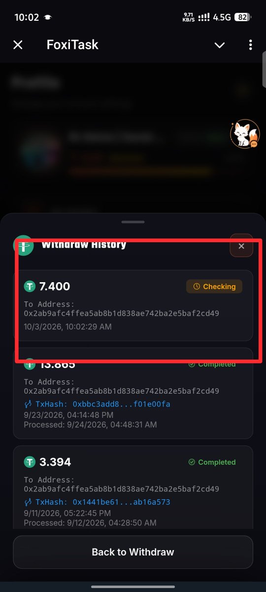 earningfeed's tweet photo. Let's see how long it takes FoxiGrow to process my rewards in USDT for doing simple social media engagement tasks daily.

With FoxiGrow, you can earn daily rewards in USDT by doing simple social media engagement tasks. You can join here if you're new. https://t.co/KbiYeOfbR3 https://t.co/BSo2GdSAK0