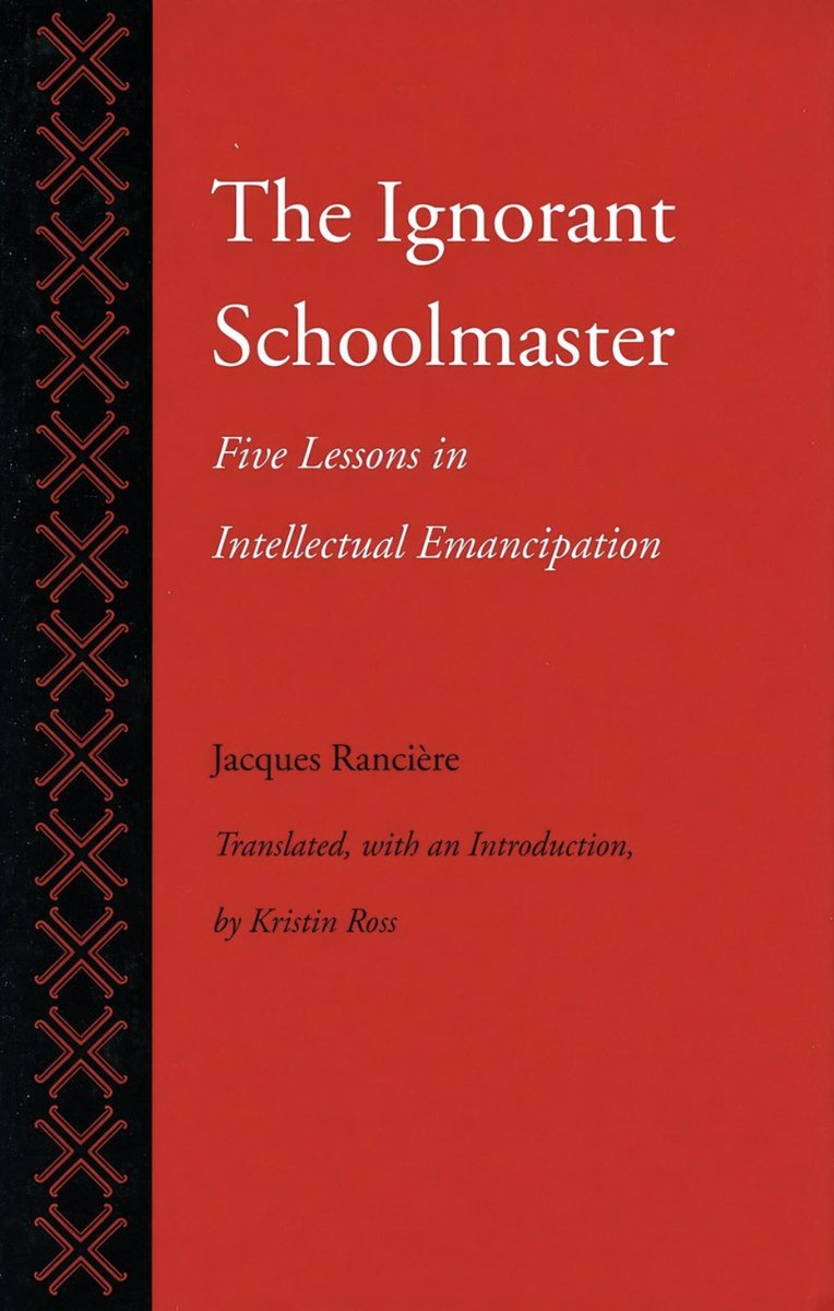 praxiss's tweet photo. I would recommend this book by Rancière to anyone who wants to learn more about what teaching means when it comes to authority. The first episode of the book particularly grabbed my attention (So I have resided in the city of Leuven for a period of time during my masters at++ https://t.co/wwcDp837cB