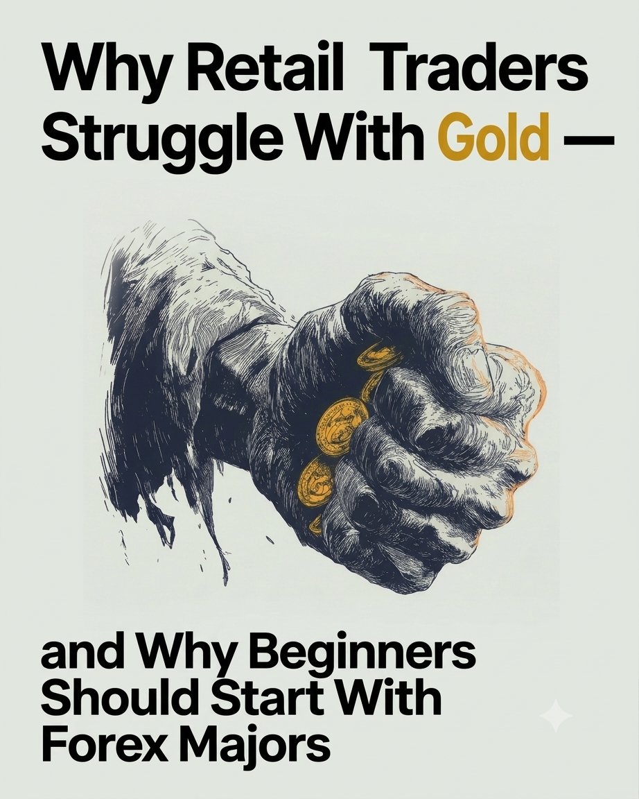 sarkar45564's tweet photo. 70-80% of retail CFD traders lose money.

Gold makes it harder. It moves on wars, oil shocks and central bank buying, not clean patterns.

Beginners: start with EURUSD, not gold or GBPJPY.

3 slides on why, plus the forex myths most people believe. https://t.co/pRmnqBfuFb