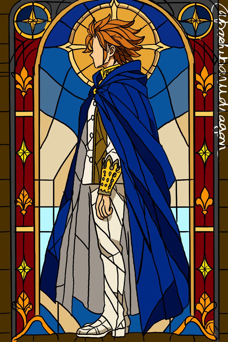 pashibarudragon's tweet photo. Stained glass Arthur Pendragon 🧡💛 https://t.co/NPJbaQwQmx
