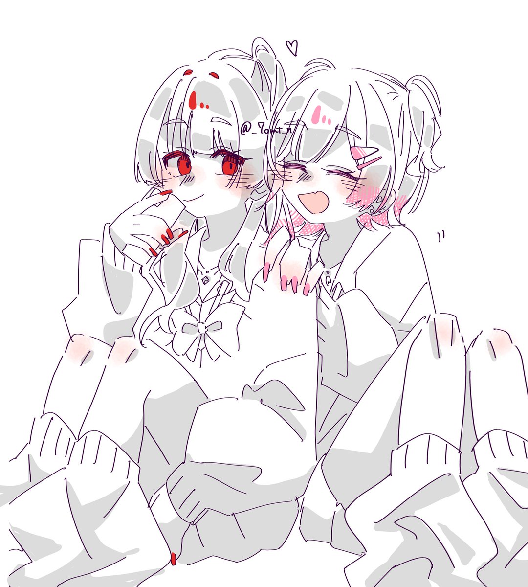 _7omt_n's tweet photo. 落描きギャルエマヒロ
膝が描きたかっただけ
 #まのさば二次創作 https://t.co/6Lv8pxzf1C