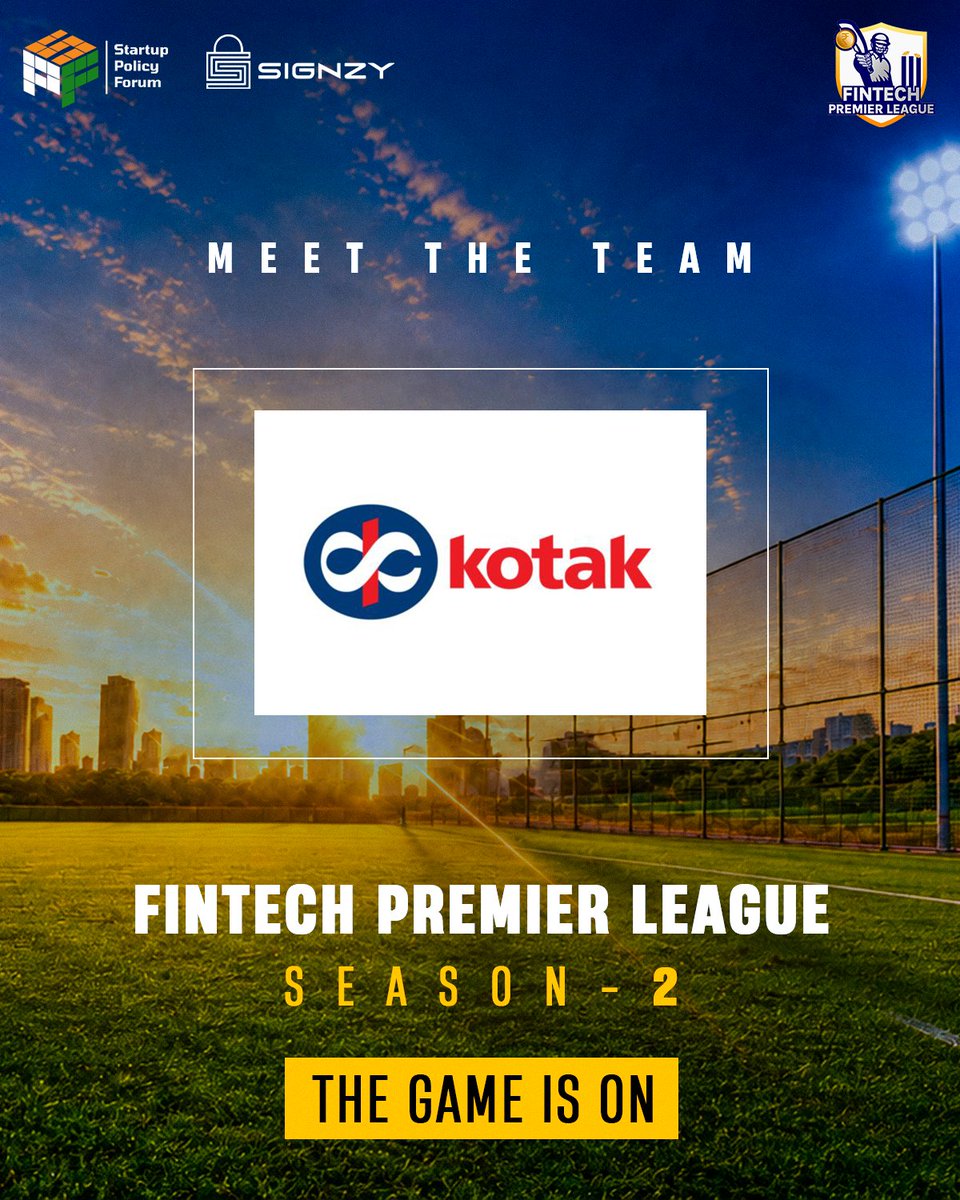 FintechOnPitch's tweet photo. From the desk to the pitch, Kotak Bank is ready to play 🏏

Welcome to FinTech Premier League Season 2! ▶️

@lawyer_intech @ShwetaRKohli @TeamSignzy @SPF_India @KotakBankLtd https://t.co/KrQuVx10N2