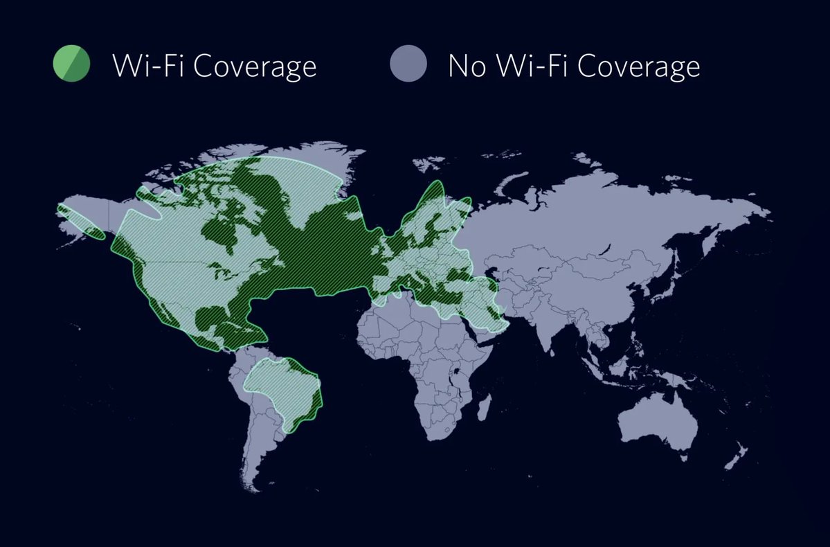 PoltFan69's tweet photo. I literally flew on Delta 12.5 hours back to Tokyo today (company trip) and this is their pathetic coverage map. Know what it is for Starlink? 

The whole planet.

The second you leave North America you get nothing aka the whole flight. Worthless CEO. He should be sacked. https://t.co/zb6r9NCL0M