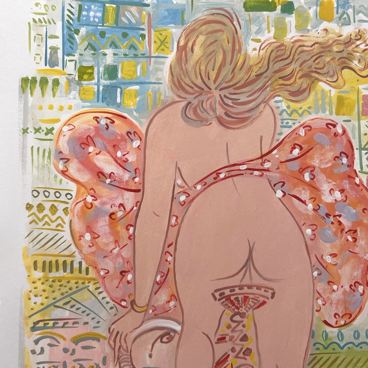 peters_gallery's tweet photo. The female cyclist returns in Giorgos Stathopoulos’ Bicyclist (2026), an expressive study in figure, movement, colour and sensuality—building on his 2022 exhibition 'Utopia Island'.

View &amp; bid early 👉 https://t.co/sT0BOJfq01

#ModernTreasures #StathopoulosGiorgos https://t.co/0zo202fBpe