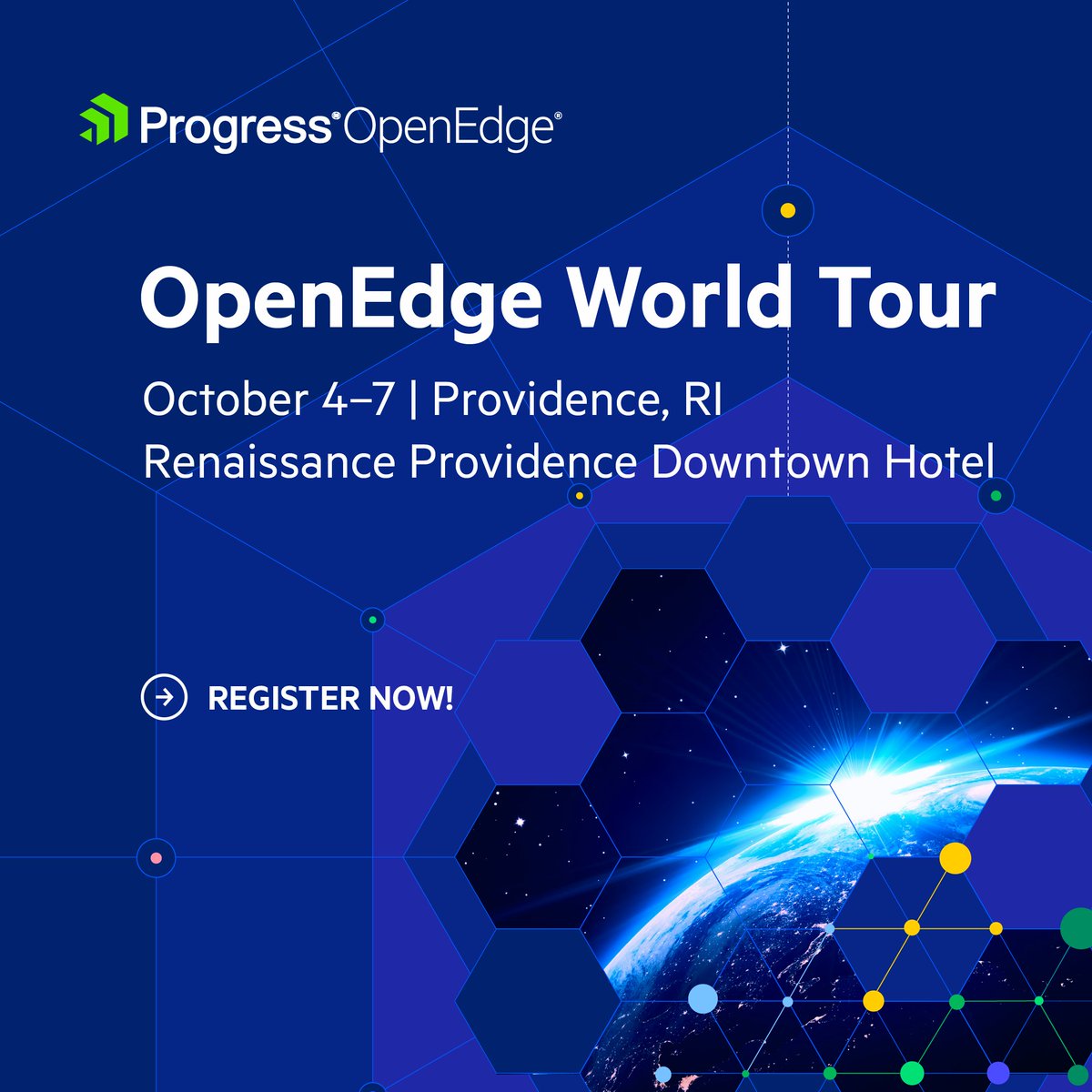 _OpenEdge_'s tweet photo. PUG Challenge 2026 + Progress OpenEdge World Tour is almost here. 

Join the OpenEdge community for technical sessions, hands-on learning and plenty of opportunities to connect.

📍 Providence, RI
 📅 October 4–7

➡️ https://t.co/4kpsCEhBFi

 #ProgressOpenEdge #PUGChallenge https://t.co/i0RNYJVWrG