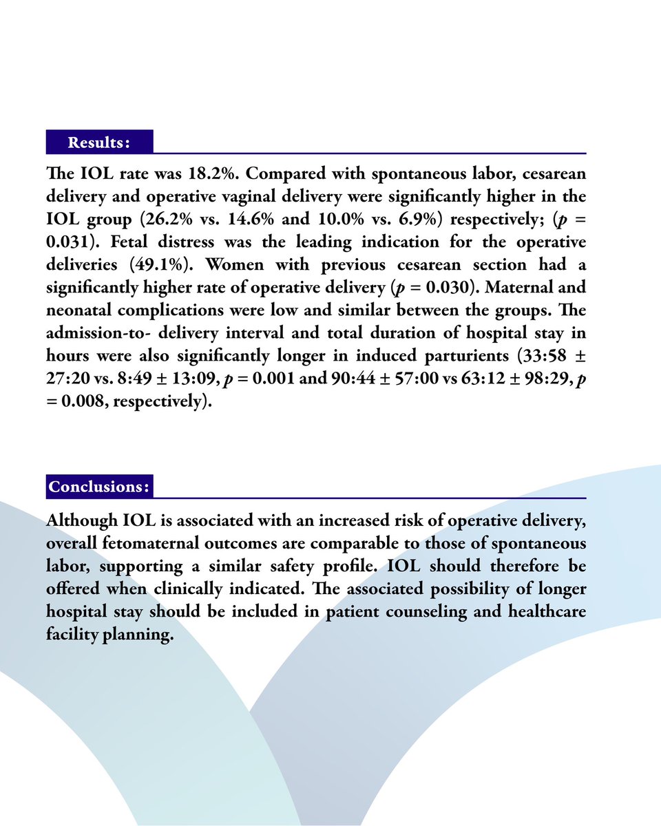 OMJournal's tweet photo. Original article title: “Fetomaternal Outcomes of Induced versus Spontaneous Labor in an Urban Omani Hospital”.
To read the full article visit: https://t.co/zB6vdE90td https://t.co/BT2qPruDry